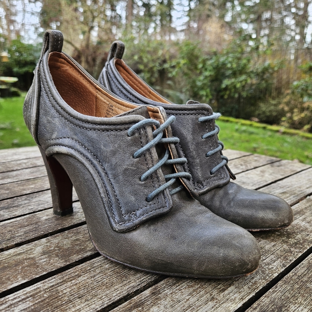 FYRE Ava Oxford Leather Lace-Up Booties